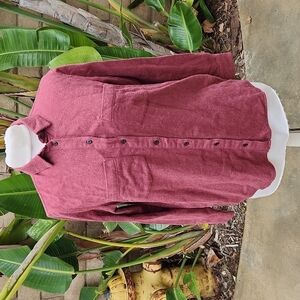 Madewell extra small flannel Sunday button down light burgundy